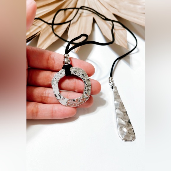 Silver boho necklace S583 - Picture 3 of 3